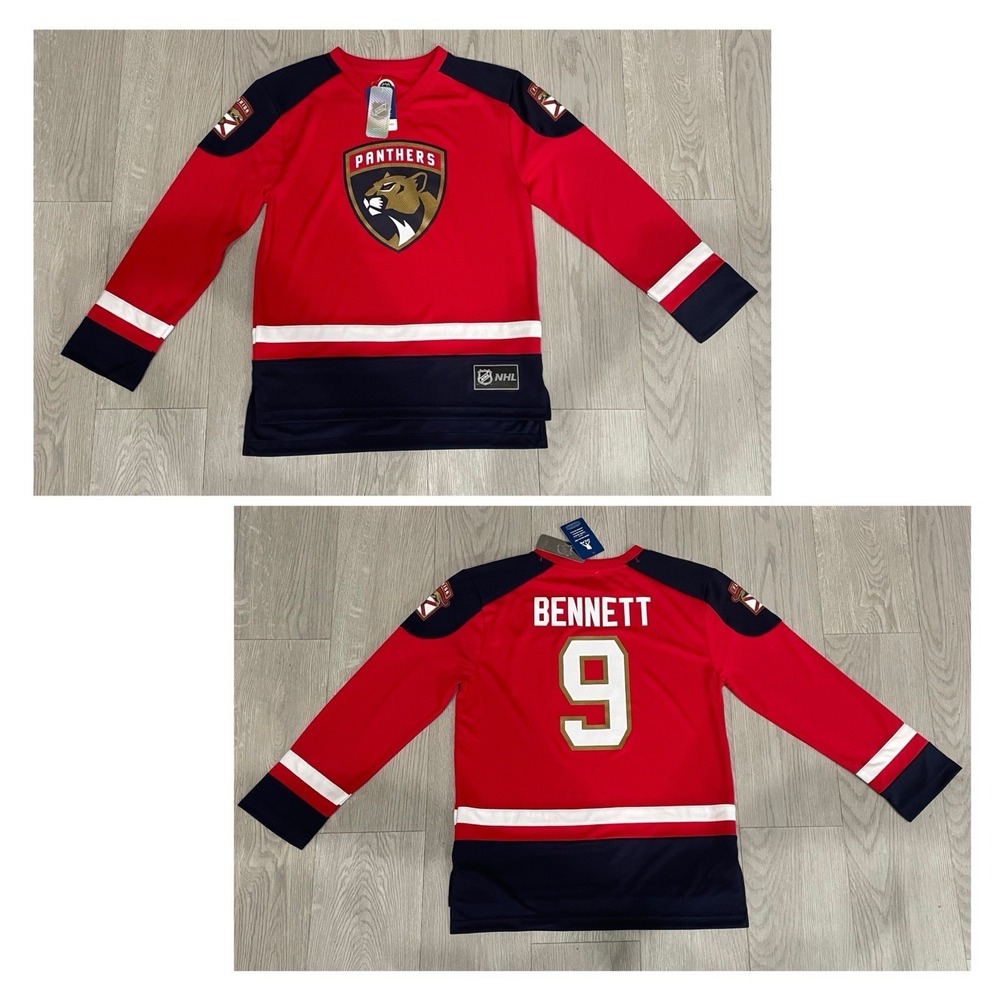 NEW Officially Licensed NHL Florida Panthers Kid L/XL Printed #9 Bennett Jersey